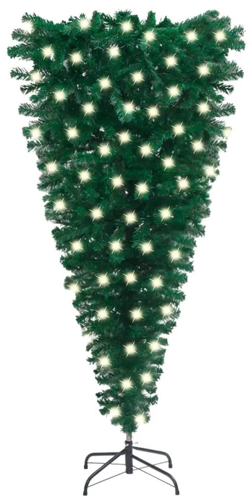 Pom de Craciun artificial inversat cu LED-uri, verde, 120 cm 1, 120 cm