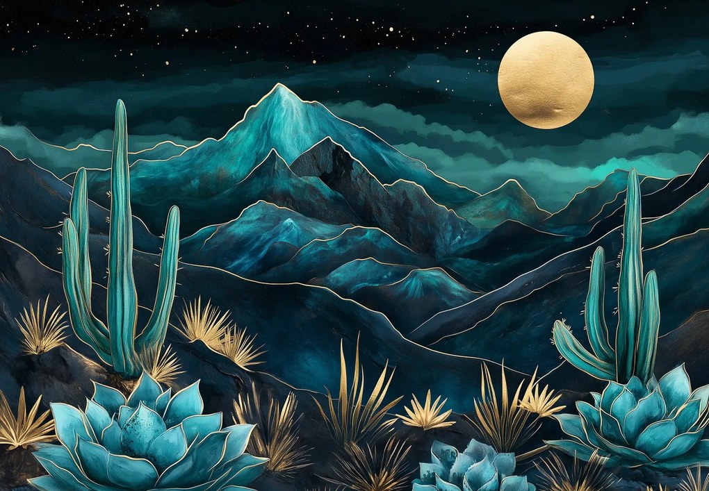 Fototapet - Noapte turcoaz (147x102 cm)