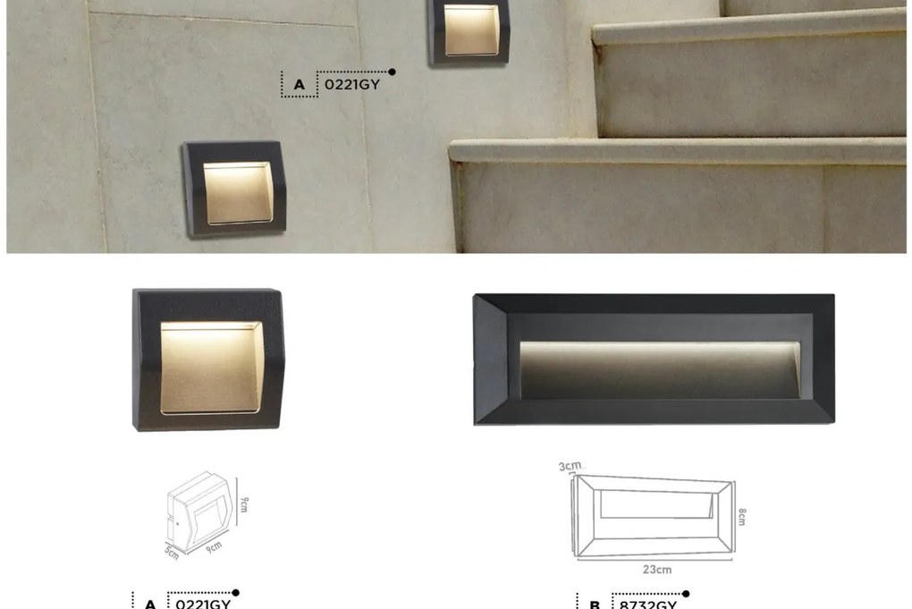 Spot LED incastrabil de exterior ambiental IP65 Ankle 0221GY SRT