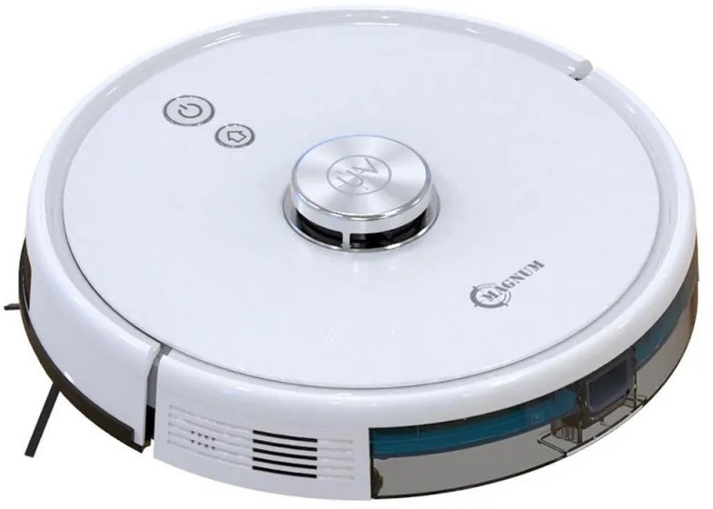 Robot aspirator cu lampa de sterilizare UVC MAGNUM UV+, Li-ion 5200 mAh, 50W, 3000 Pa, 3 trepte, Wi-Fi, Autonomie de pana la 280 min, Pana la 250 m², Alb
