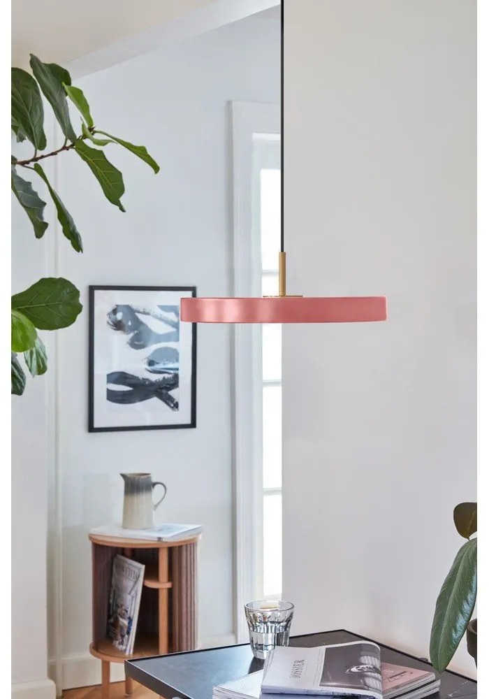 Lustră roz LED cu abajur din metal ø 31 cm Asteria Mini – UMAGE