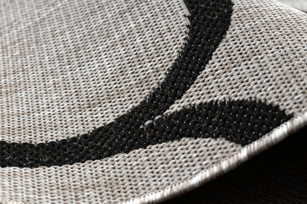 Covor sisal Floorlux 20608 marocani trellis argintiu si negru