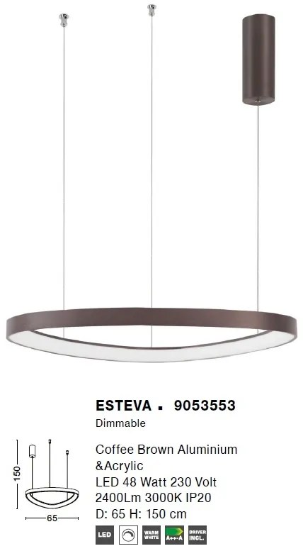 Lustra LED design modern circular ESTEVA maro NVL-9053553