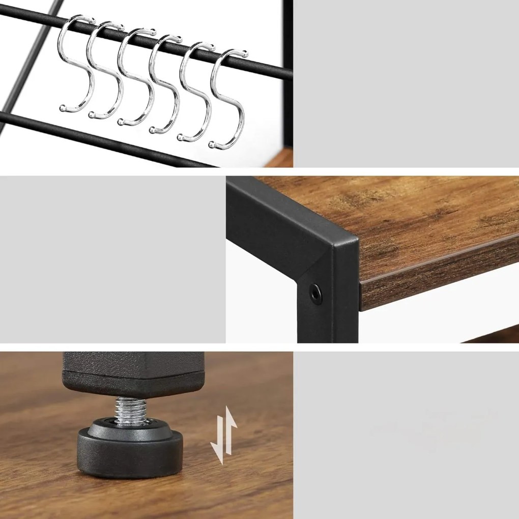 Raft de bucatarie TAYLOR 95x80 cm, maro rustic