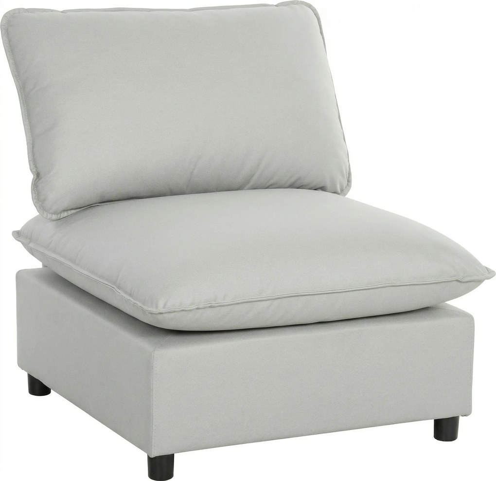 HOMCOM Scaun accent, scaun Leathaire modern cu șezut lat și adânc, pernițe groase, montaj ușor, gri | Aosom Romania