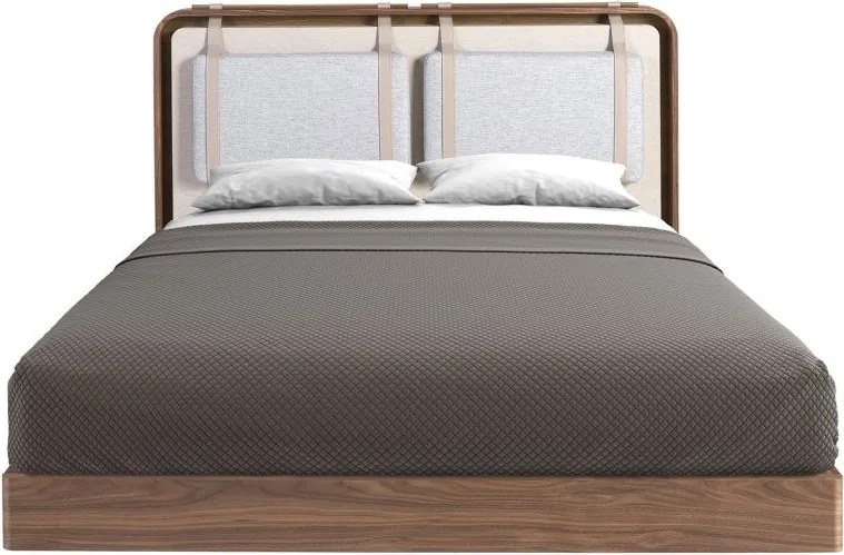 Pat dublu tapitat design LUX Walnut Veneer 160x200cm