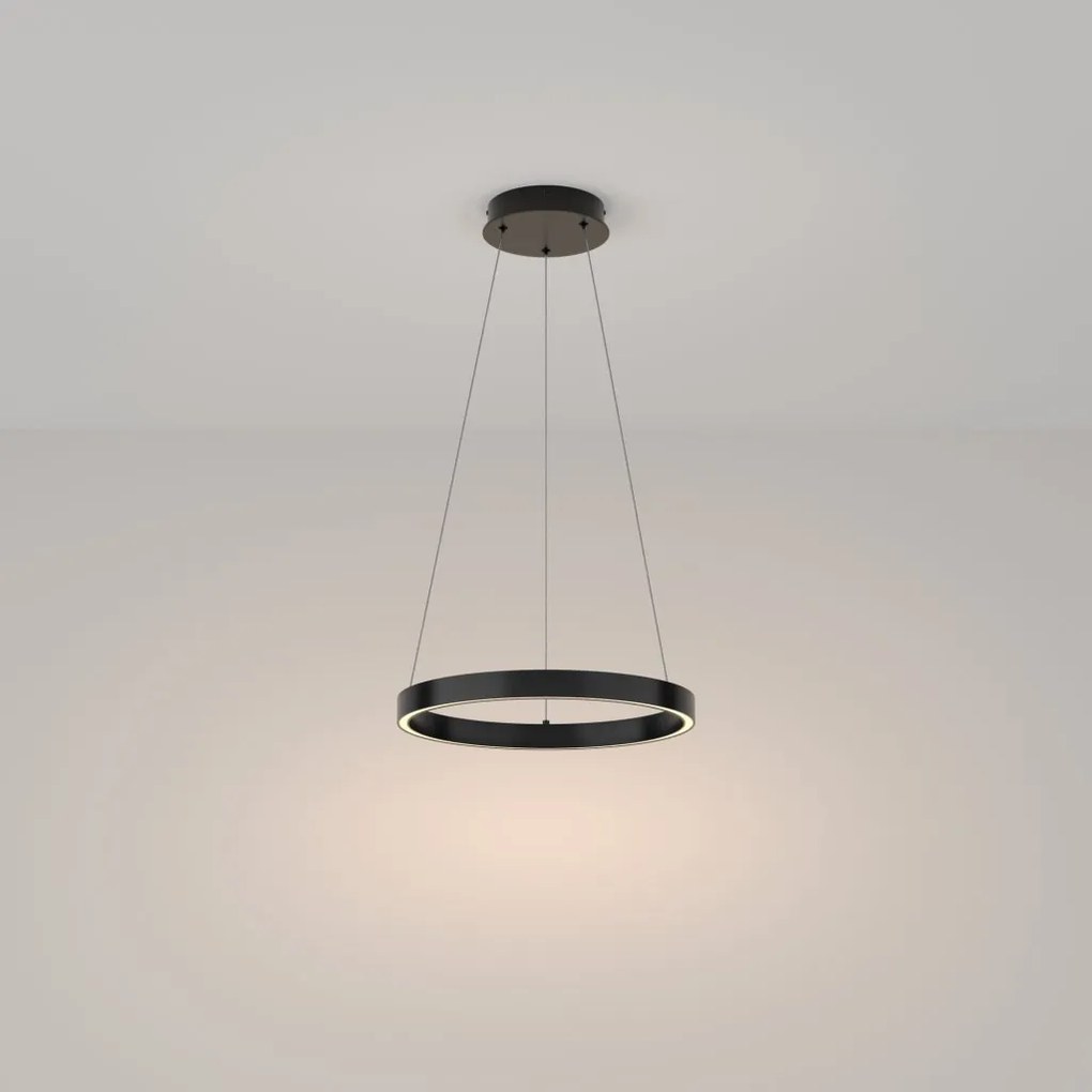 Lustra LED suspendata design modern Rim negru 40cm, 3000K