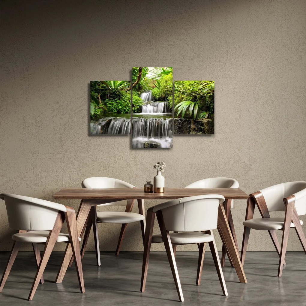 Tablou - Cascadă în pădurea tropicală (90x60 cm)