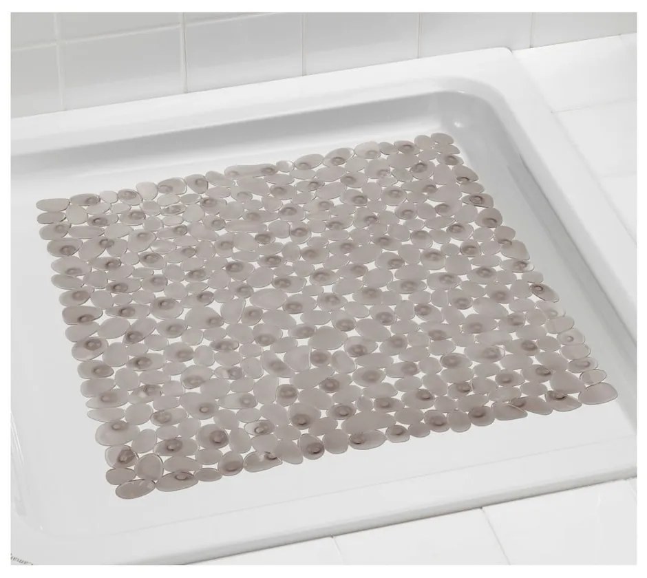 Covor baie anti-alunecare Wenko Drop, 54 x 54 cm, gri - bej