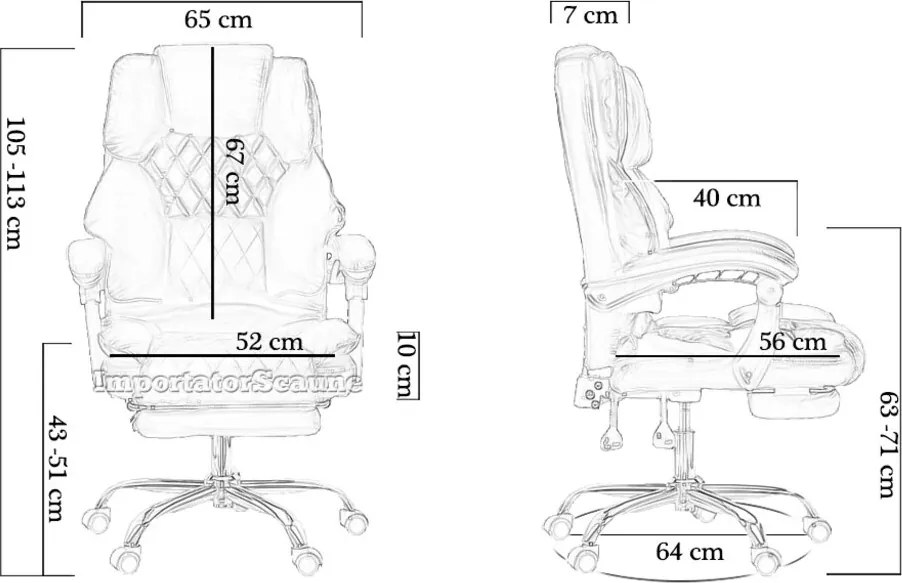 Scaun directorial cu suport de picioare OFF 411 negru