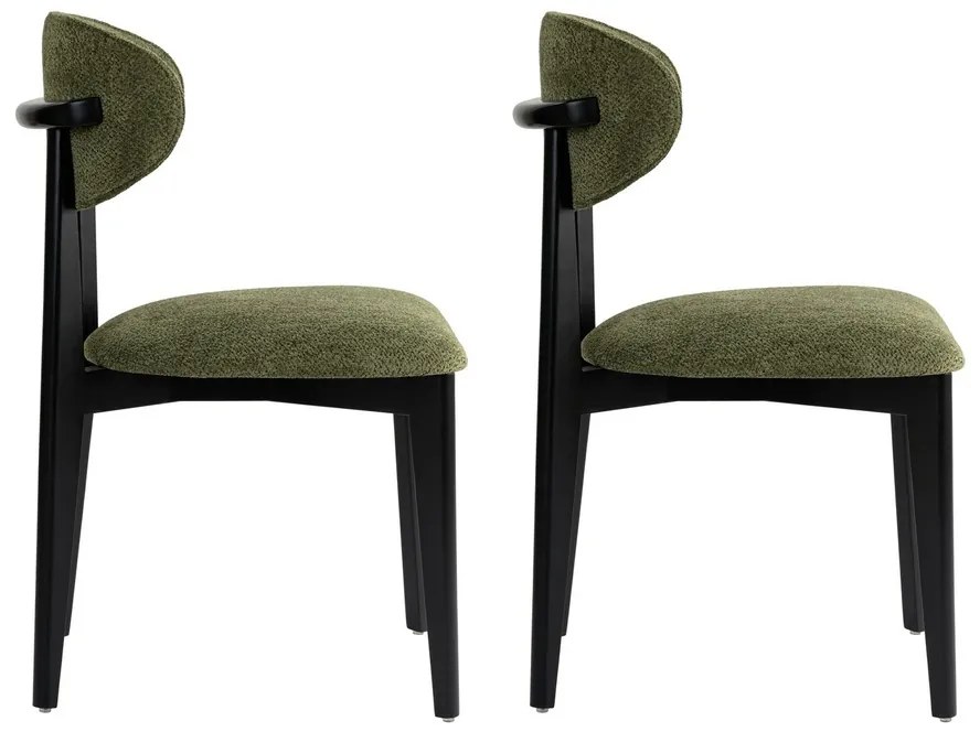 Set de scaune de sufragerie Lionte Green andBlack, 2 bucăți