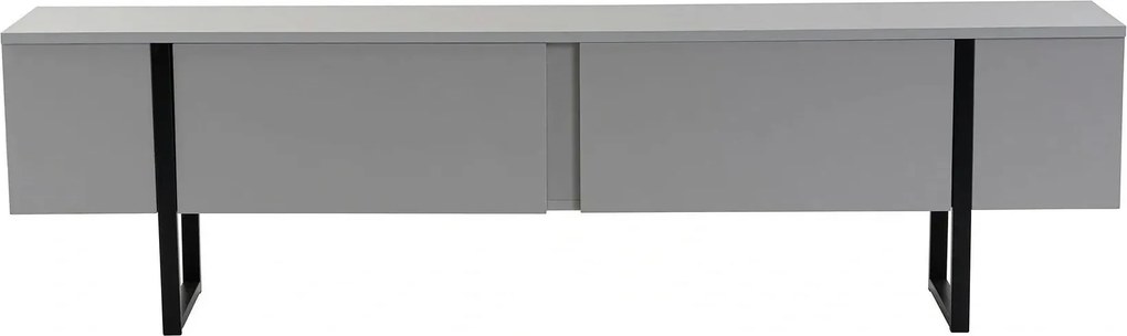 Comoda TV SERENITY, gri/negru, PAL/metal, 180x30x50 cm