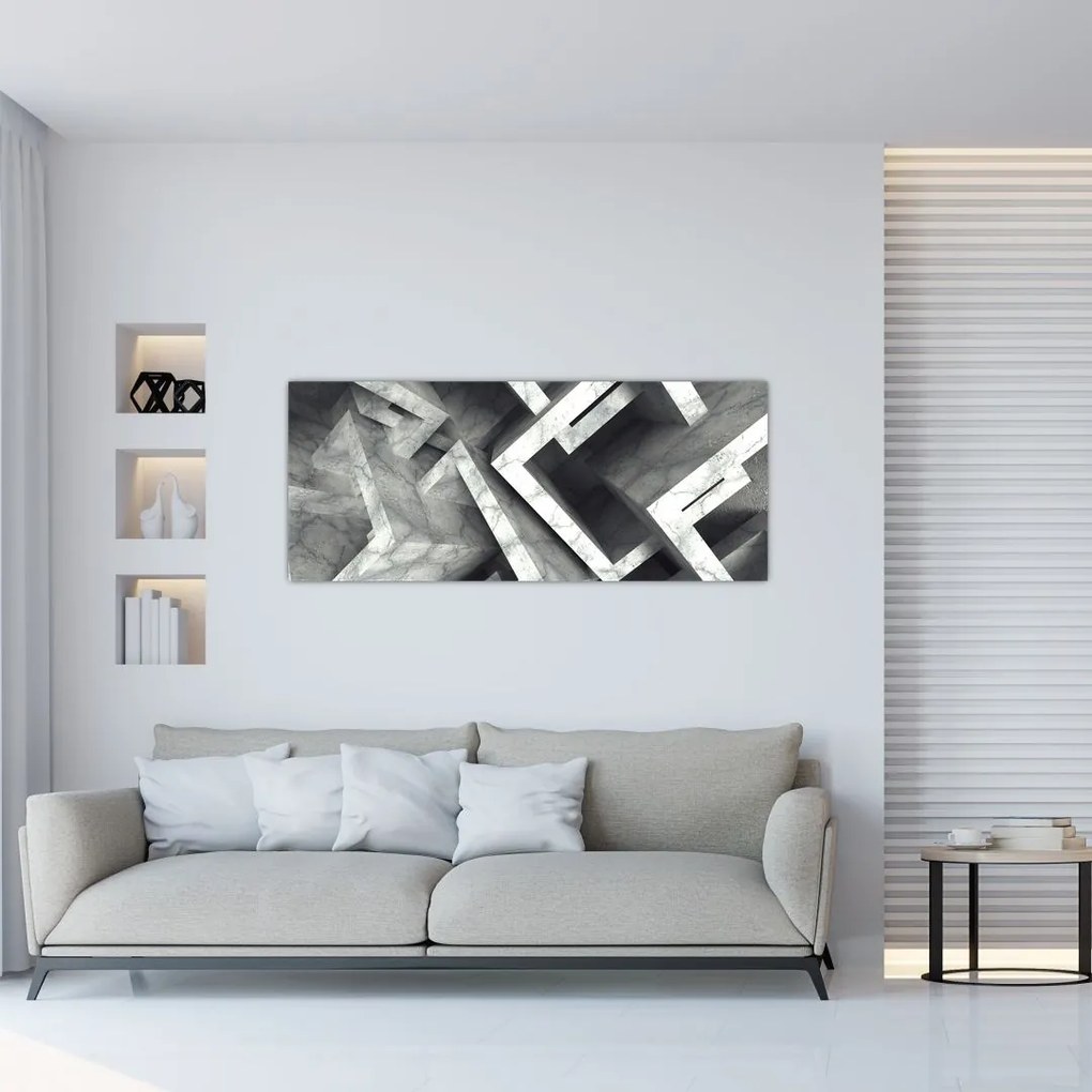 Tablou cu cuburi abstracte (120x50 cm)