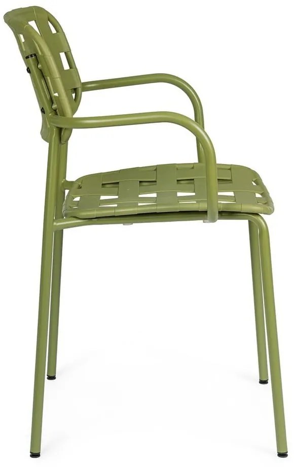 Scaune de grădină verzi 4 buc. din metal Clover – Bizzotto