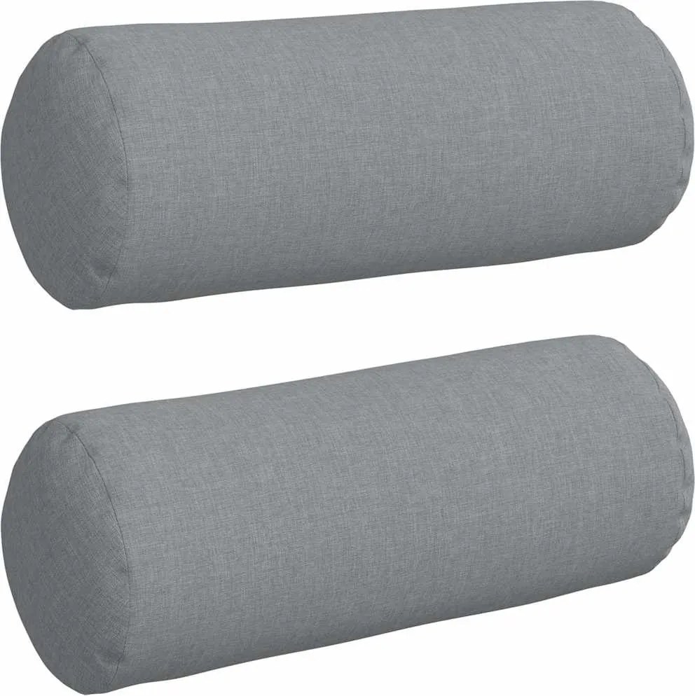 vidaXL Perne Bolster 2 pcs Gri deschis Ø 15 x 40 cm țesătură