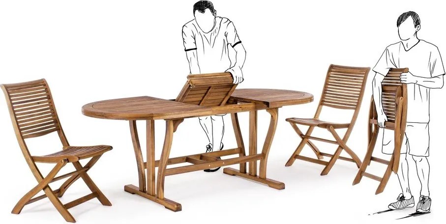 Scaun de grădină în culoare naturală din lemn masiv Noemi – Bizzotto