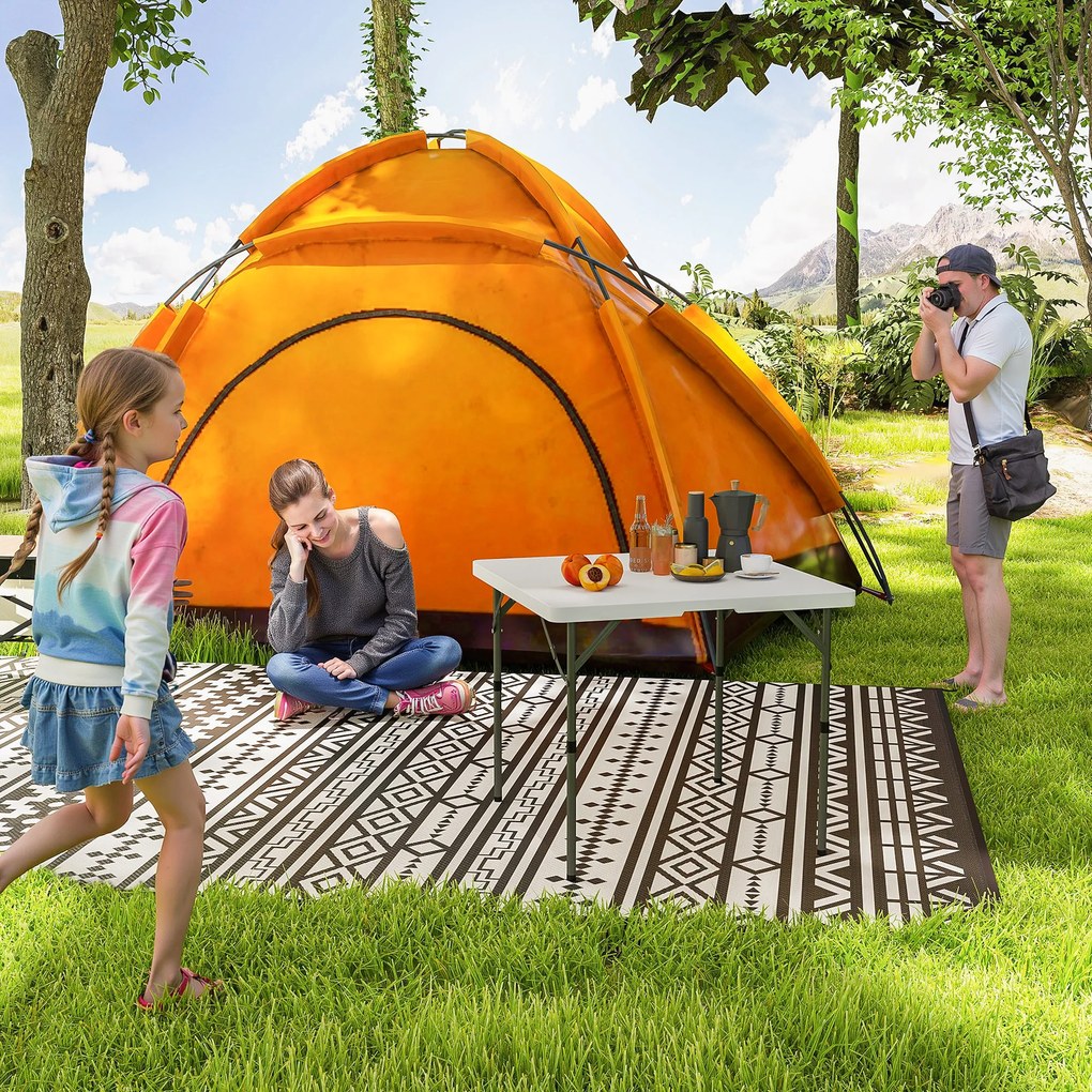 Outsunny Masă de Camping Pliabilă cu 2 Înălțimi Reglabile, 86x86x74 cm, Alb | Aosom Romania