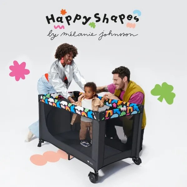 Pătuț de voiaj KINDERKRAFT JOY 2 Happy shapes