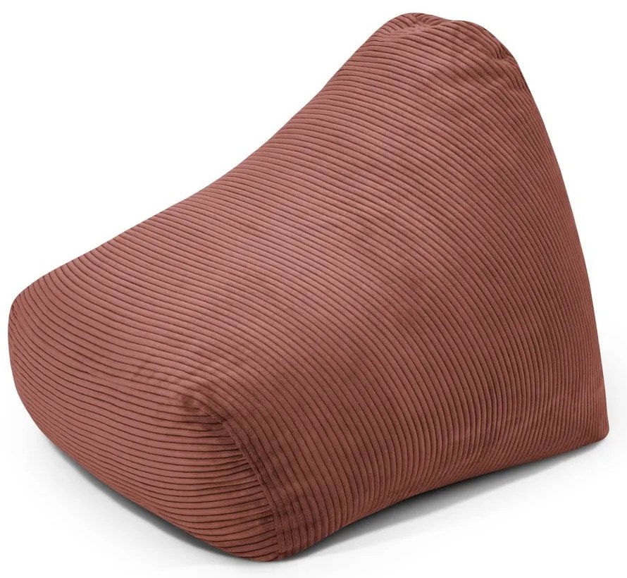 Fotoliu puf pentru copii cărămiziu cu tapițerie din catifea reiată Snug 80 – SLOWDOWN