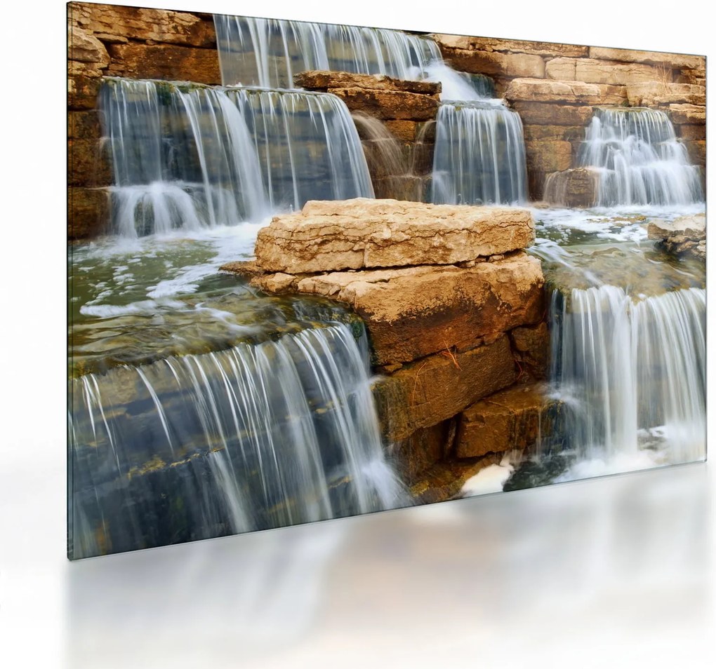 Tablou pe sticlă cu cascade (70x50 cm)