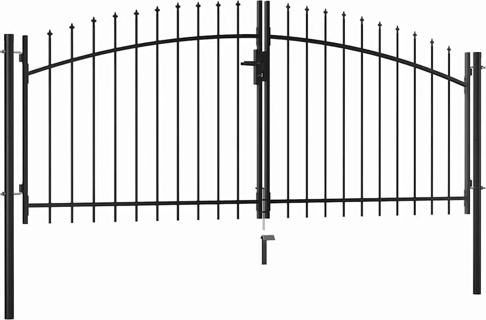 vidaXL Poartă de gard cu ușă dublă Woerden cu vârf tip suliță 299,5x149,5 cm