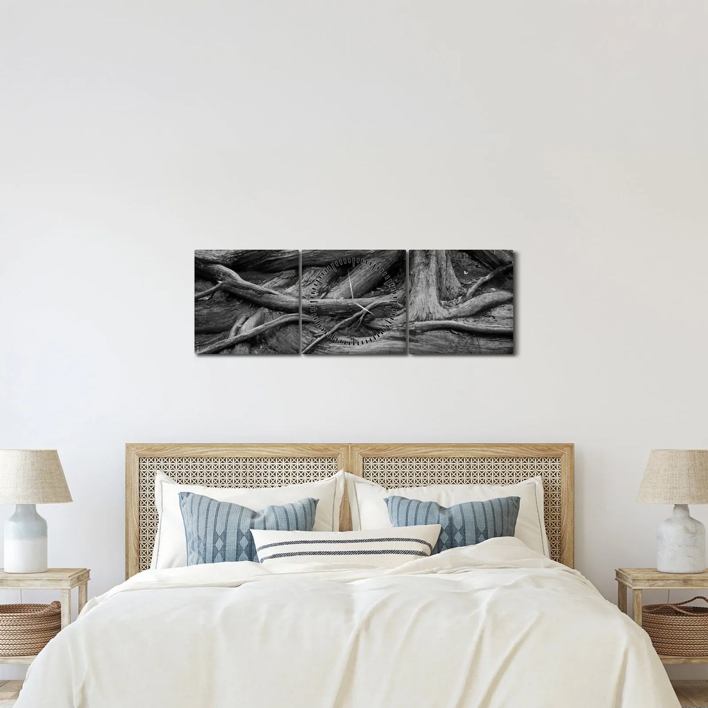 Tablou - Rădăcinile copacului (cu ceas) (90x30 cm)