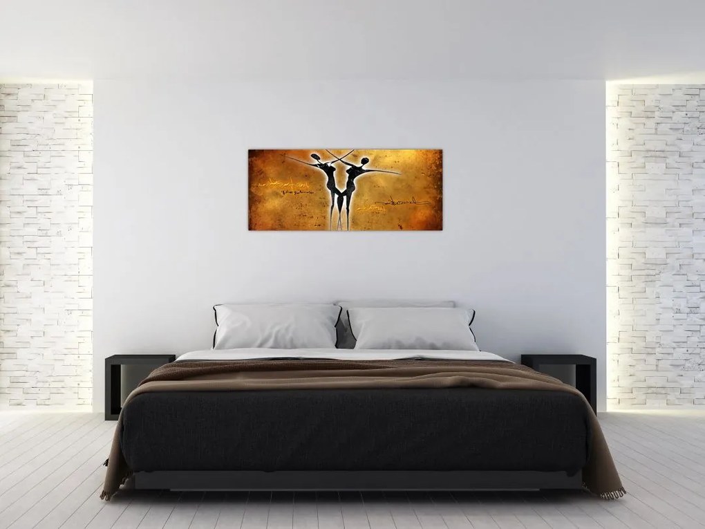 Tablou perechii dansând pictate (120x50 cm)