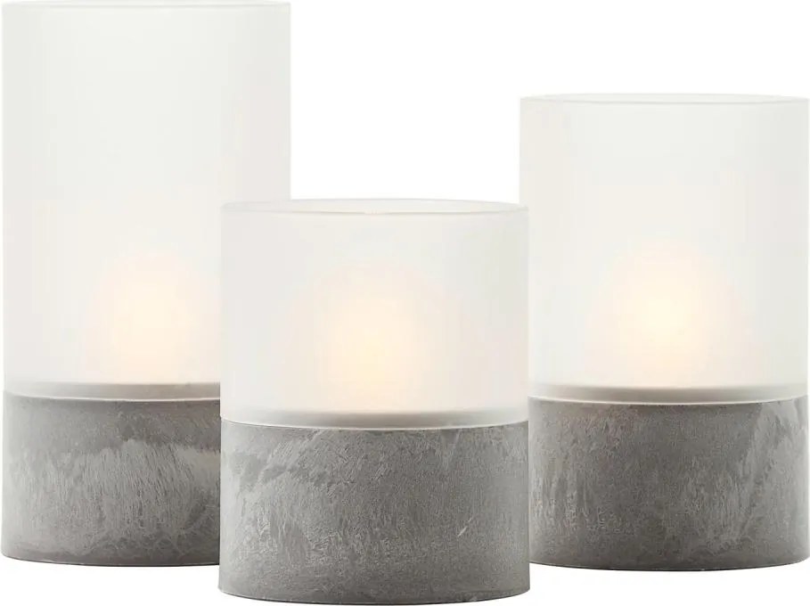 Brilliant - Set de 3 lumânări LED BOUGIE LED/2xAA IP44 gri/alb