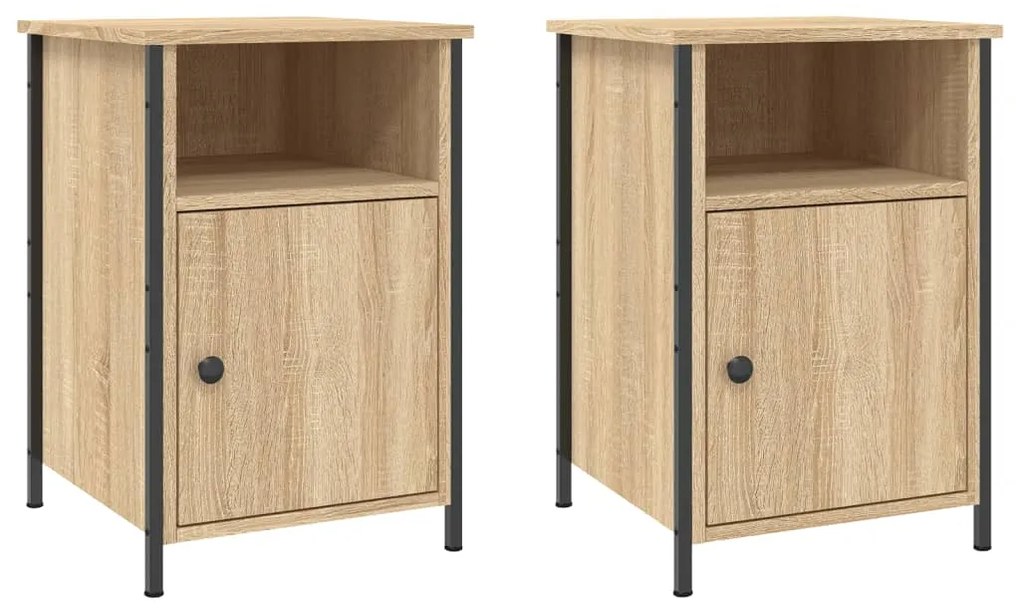 vidaXL Noptiere, 2 buc., stejar sonoma, 40x42x60 cm, lemn prelucrat