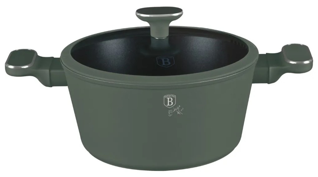 Oala aniaderenta cu interior titan 24 cm Green Matte Collection Berlinger Haus BH 8201
