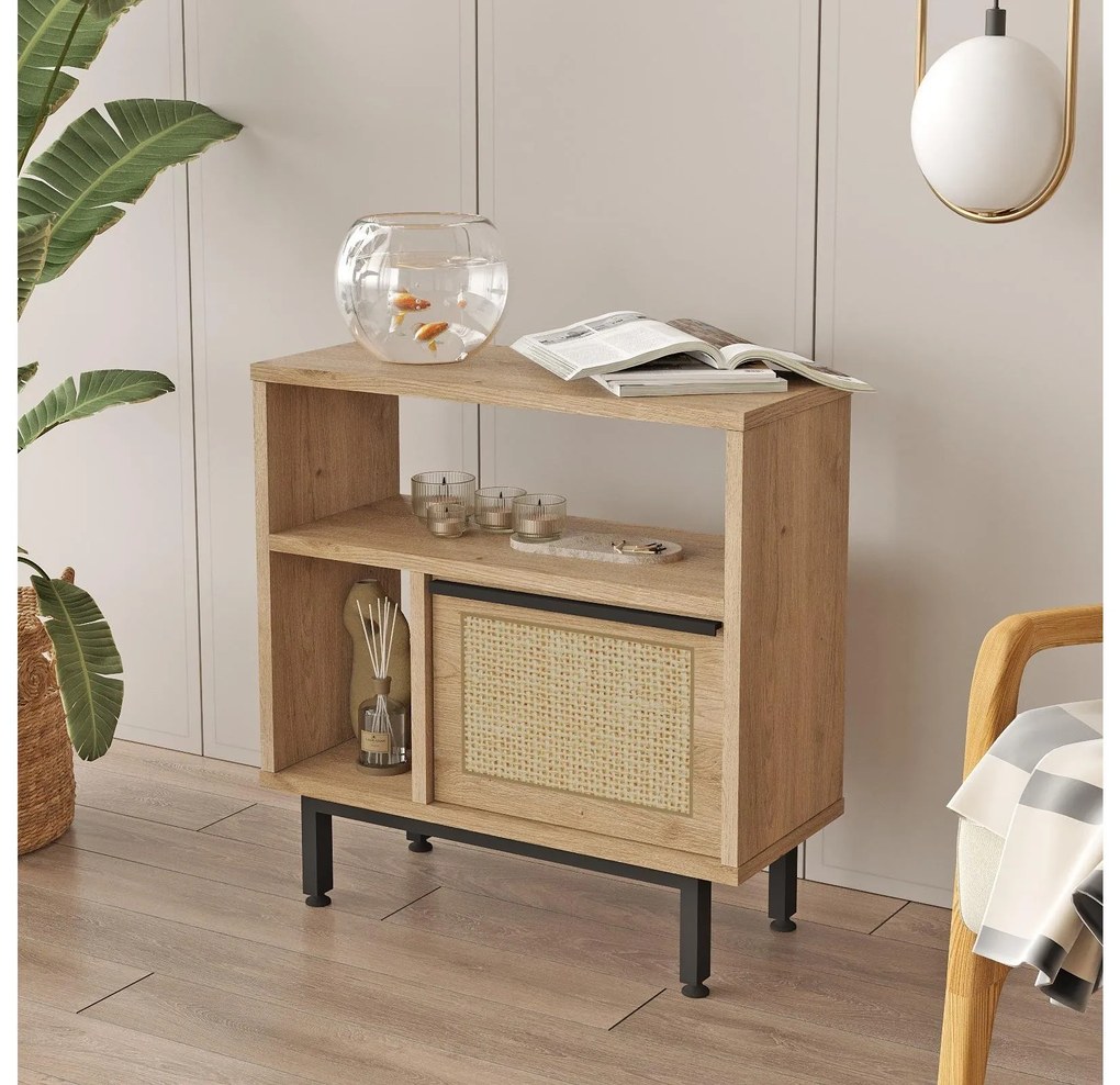Măsuță laterală Nimelo 5 (nuc + stejar). Promo -25%. 1094788