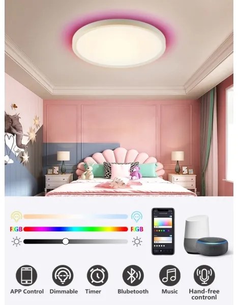 Plafonieră LED RGB dimabilă Immax NEO 07169-W60 TUDO 65W/230V Wi-Fi Tuya + telecomandă