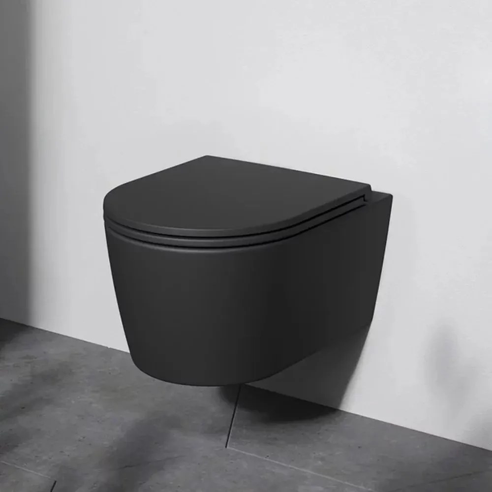 Set vas WC suspendat AM.PM Func FlashClean cu capac softclose negru mat