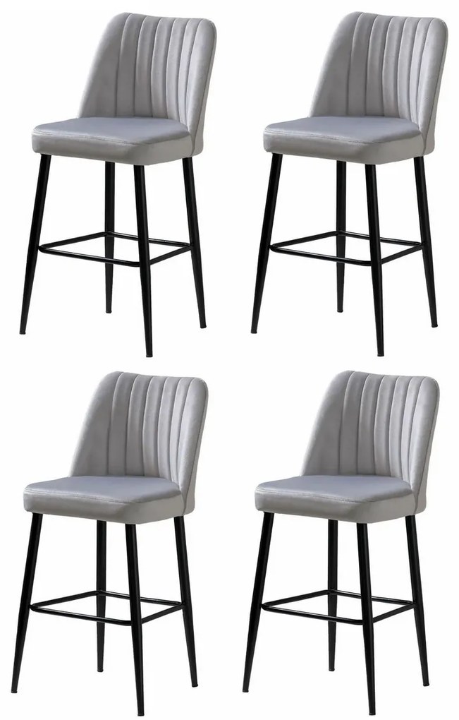 Set de scaune de bar Vento Cream and Black, 4 buc., 4 buc