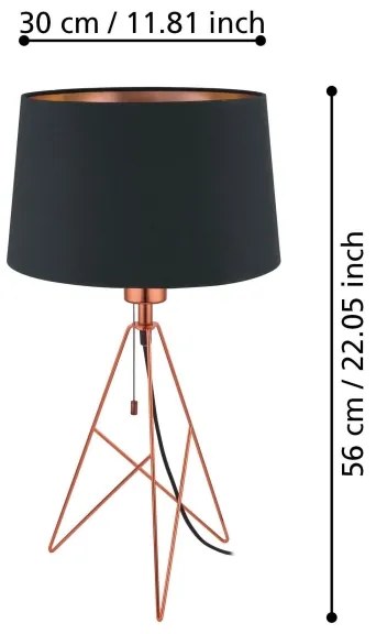 Eglo 39178 - Lampă de masă CAMPORALE 1xE27/60W/230V