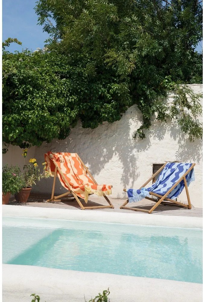 Prosop de plajă albastru din bumbac 100x160 cm Nugo – noo.ma