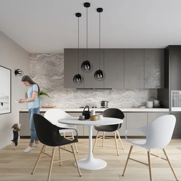 Lustră pe cablu TULOS 1xE27/60W/230V neagră Sollux SL.1087