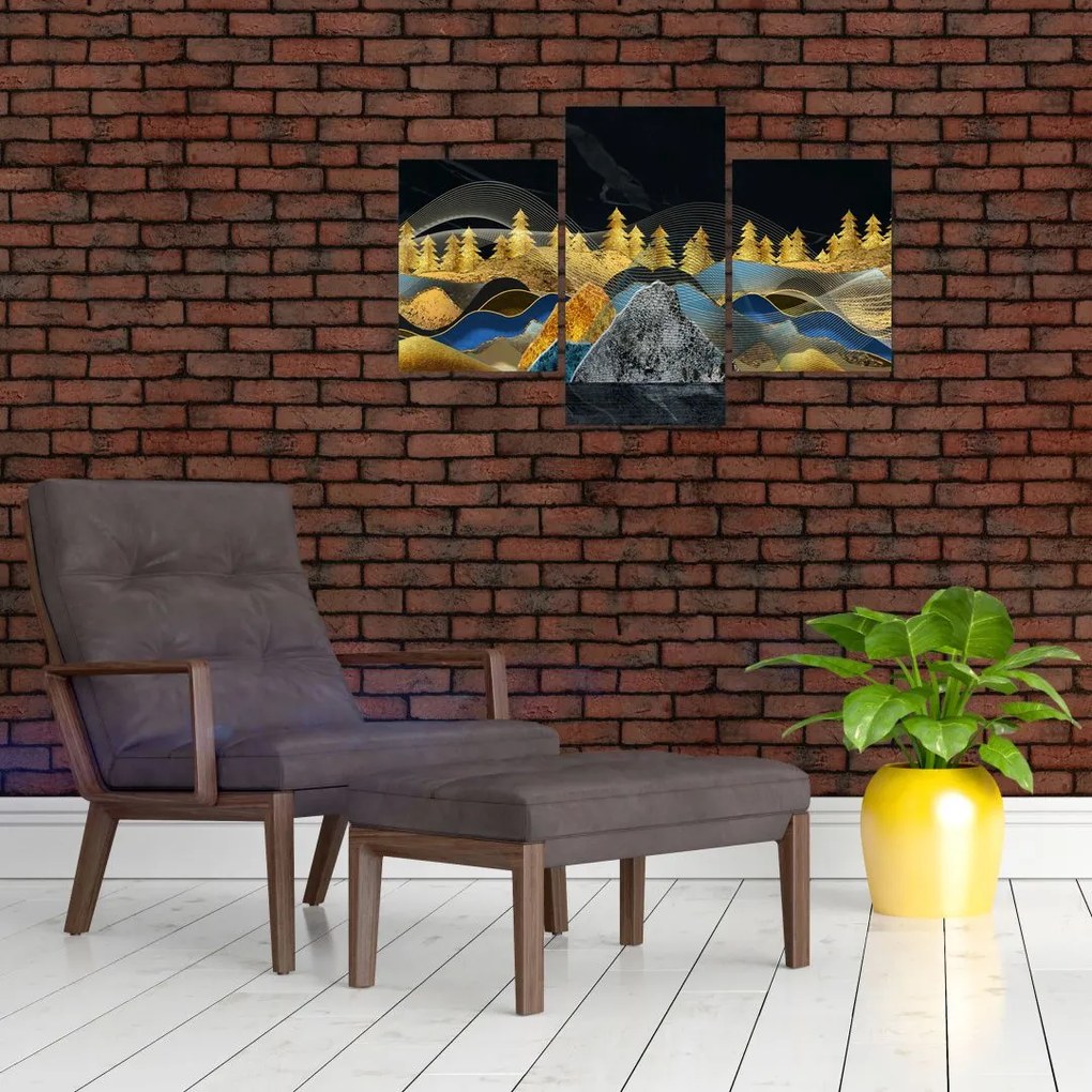 Tablou - Munții aurii (90x60 cm)