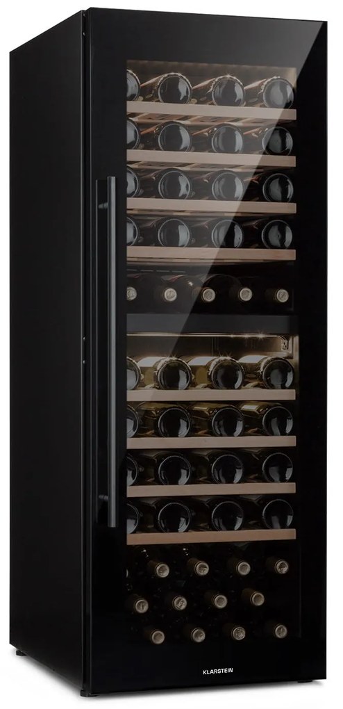 Barossa 77 Duo, răcitor de vinuri, 2 zone, 191 l, 77 de sticle, tactil, LED, negru