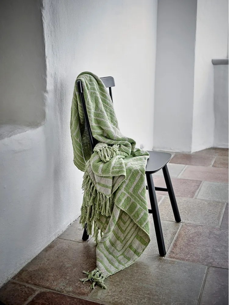 Pătură verde din amestec de bumbac 130x155 cm Velva – Bloomingville