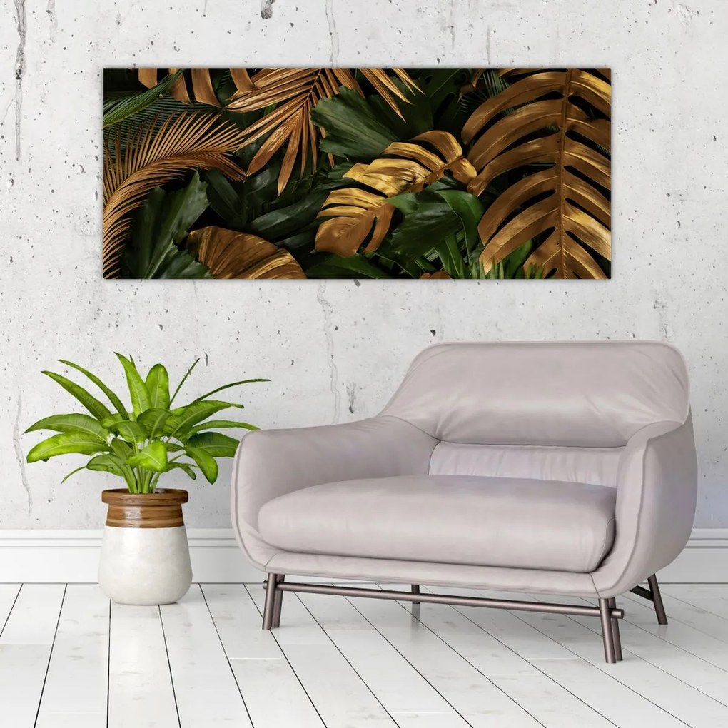 Tablou - Frunze aurii (120x50 cm)