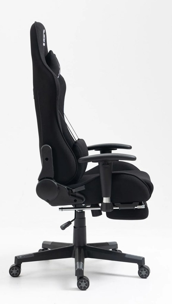 Scaun gaming cu masaj în perna lombară, suport picioare, funcție sezlong, SIG 5035, material textil, Negru,