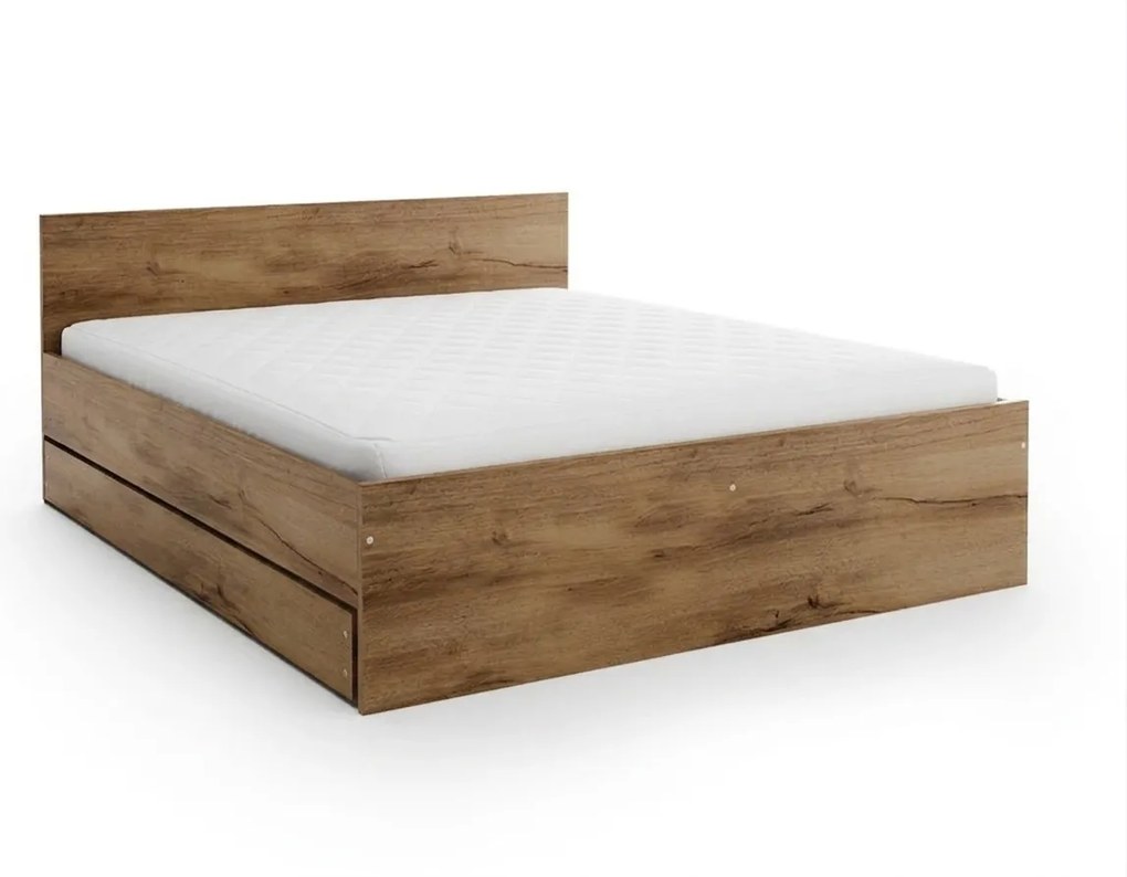 Pat ELISA 180 x 200 cm, stejar artisan Saltele: Fara saltea, Somiera pat: Cu lamele drepte