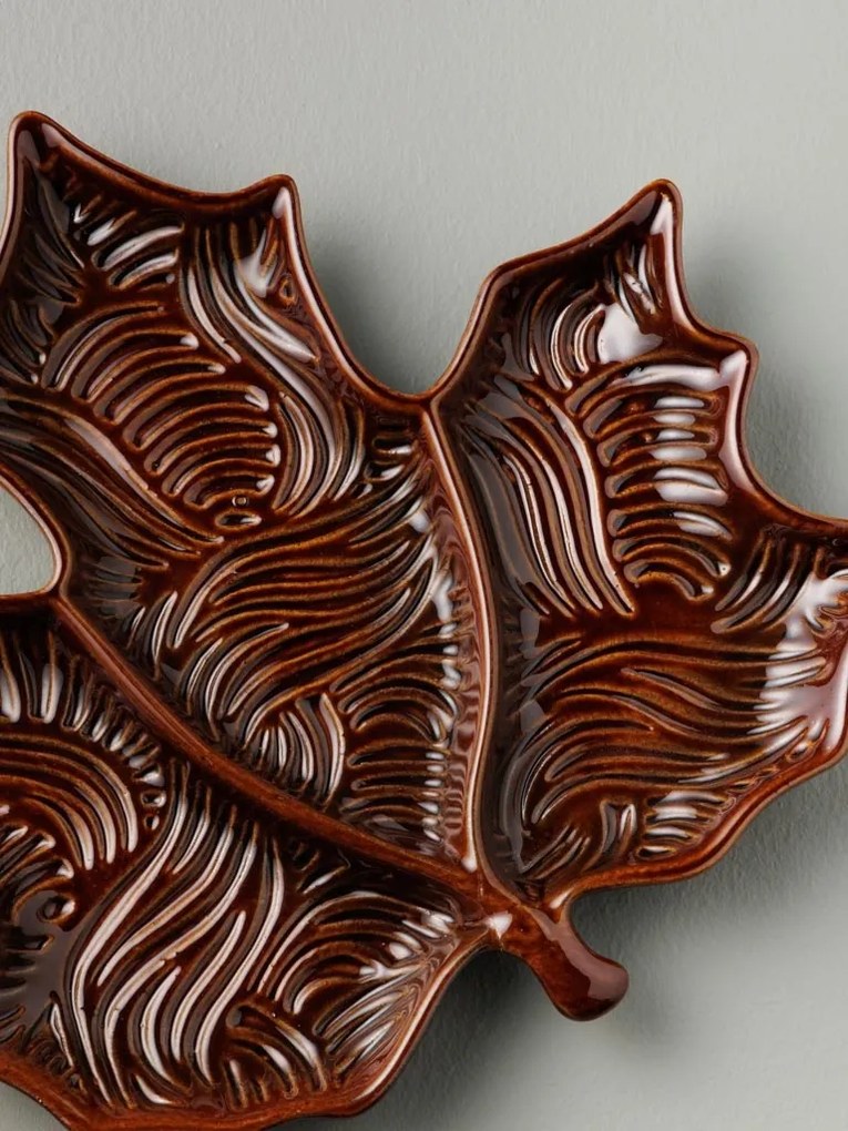 Tavita decorativa, forma de frunza, din ceramica 30 cm, Maple