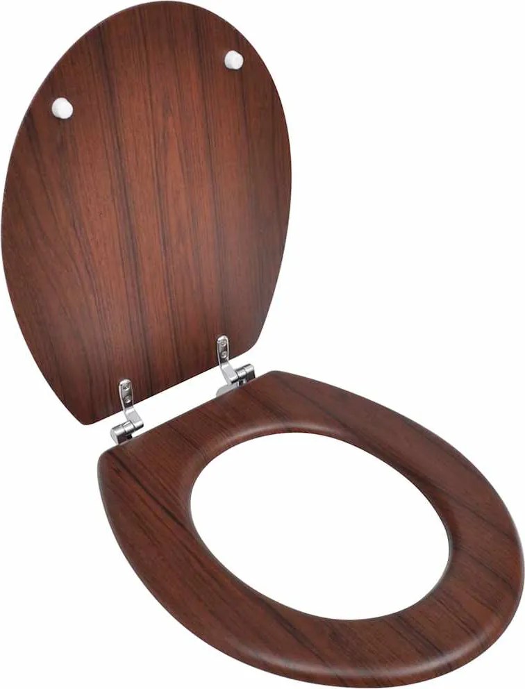 vidaXL Capac WC, maro, MDF, model simplu