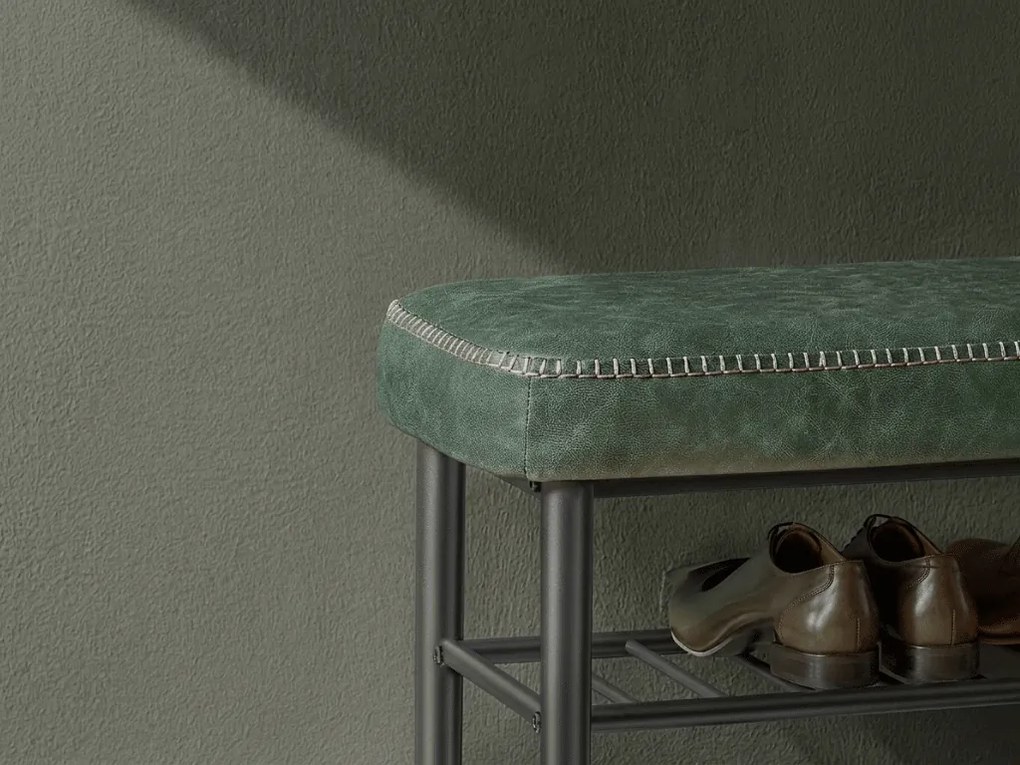 Banca cu dulap pentru pantofi EKHO 80x30 cm, verde