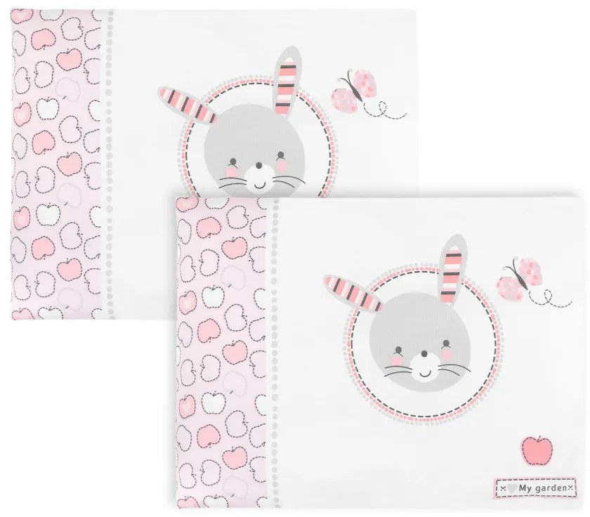 Set 2 fete de perna din bumbac 35 x 45 cm KikkaBoo Pink Bunny