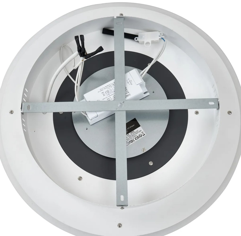 Plafonieră de design albă cu gri închis rotund, incl. LED, cu dimmer - Taylor