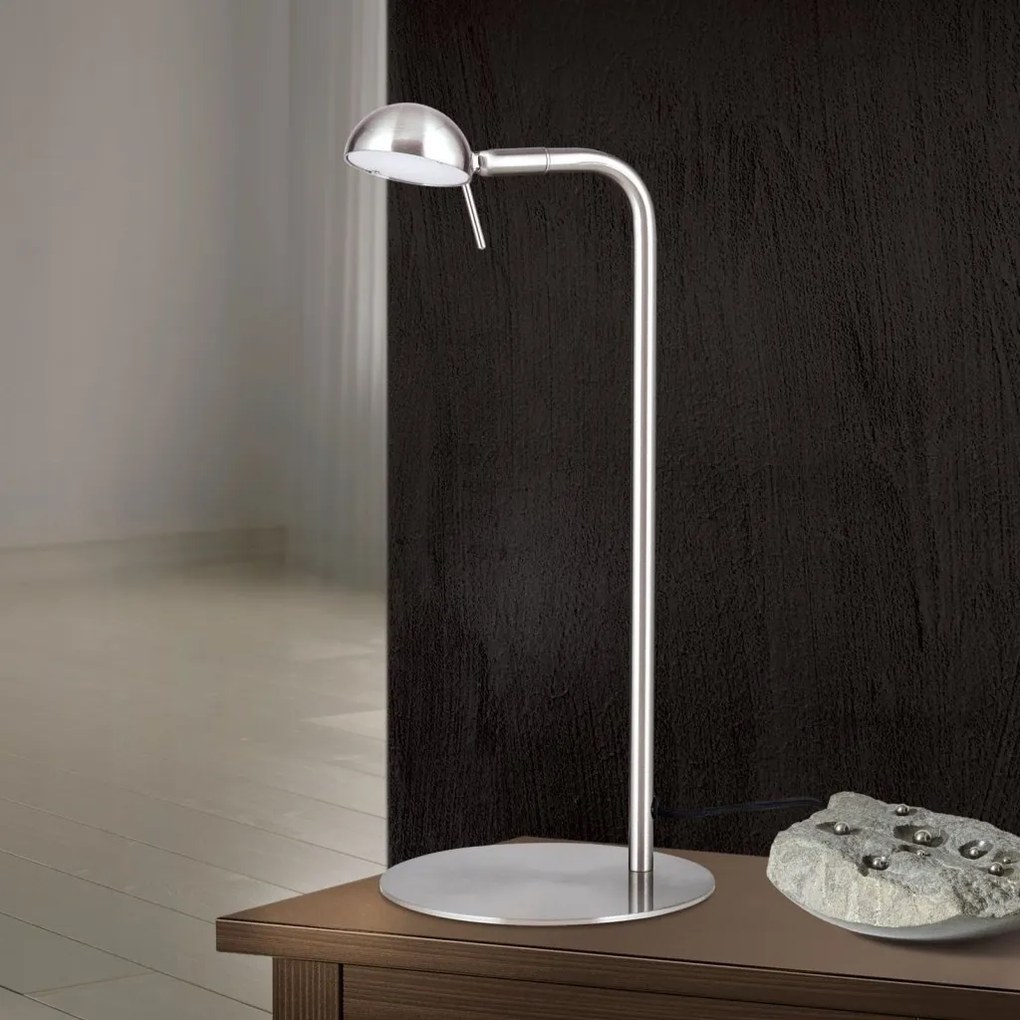 Lampa LED de birou cu spot ajustabil STUDENT crom satin
