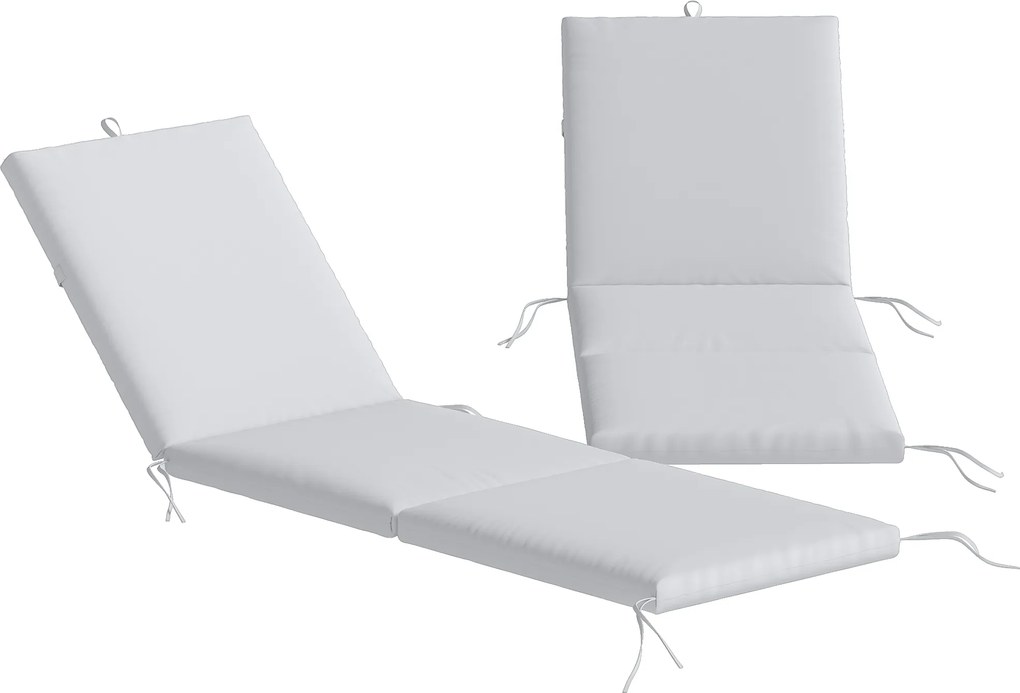 Outsunny Set de 2 perne pentru șezlong cu 5 curele și mâner integrat, pentru plajă balcon grădină, 182x53x6cm, Gri deschis | Aosom Romania